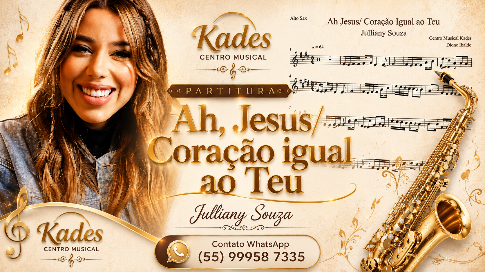 Partitura Ah, Jesus/Coração Igual ao Teu - Julliany Souza - Sax Alto