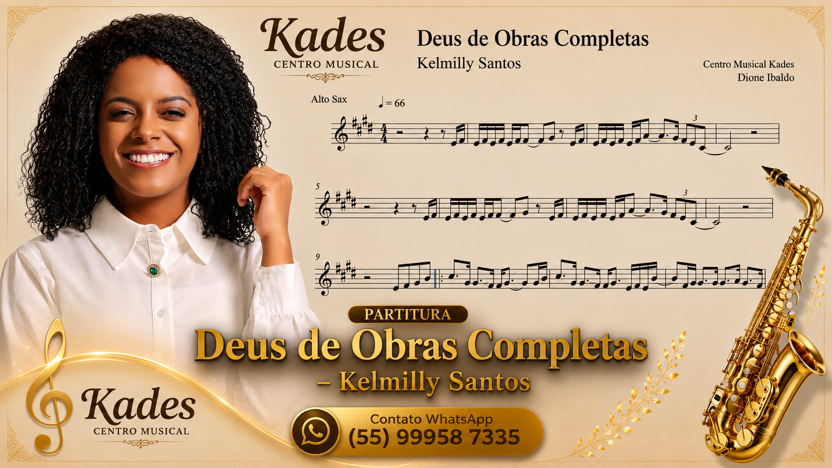 Partitura Deus de obras completas - Kelmilly Santos - Sax Alto