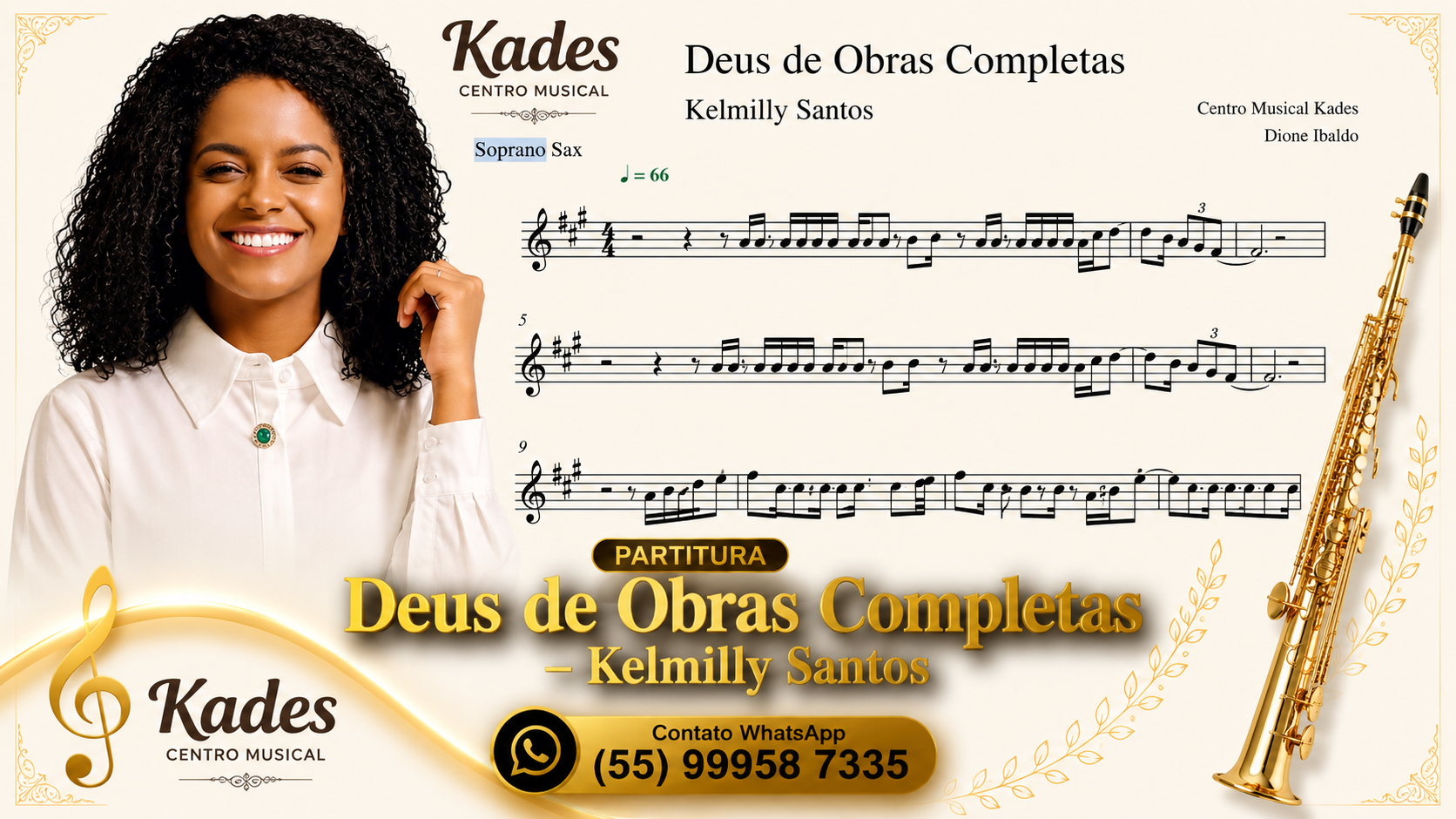 Partitura Deus de obras completas - Kelmilly Santos - Sax Soprano